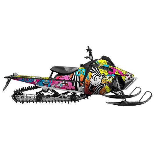 Snowmobile wrap for Polaris Pro with the Morphs pattern