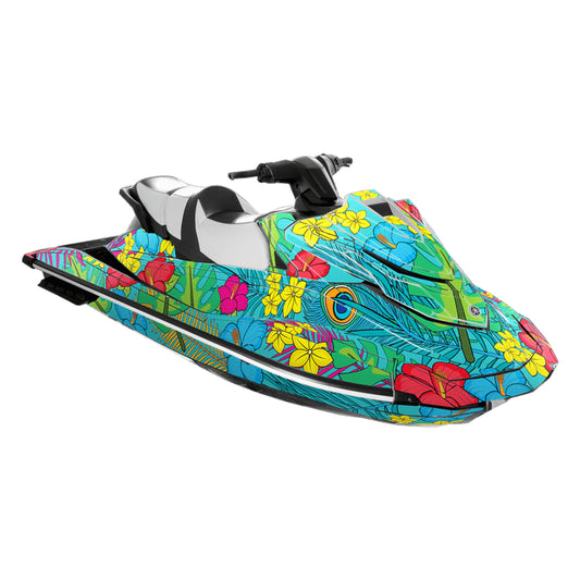 Jet ski wrap for Yamaha GP1800 with the Tropical pattern