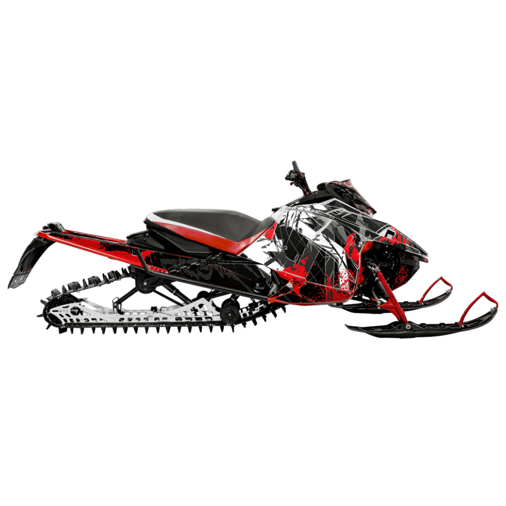 Snowmobile wrap for Yamaha Sidewinder with the Free to ride pattern in the color red