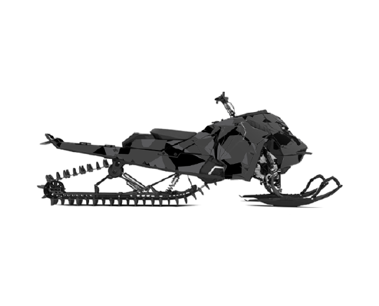 Snowmobile wrap for Ski-Doo REV GEN5 with camo pattern in the color black/grey