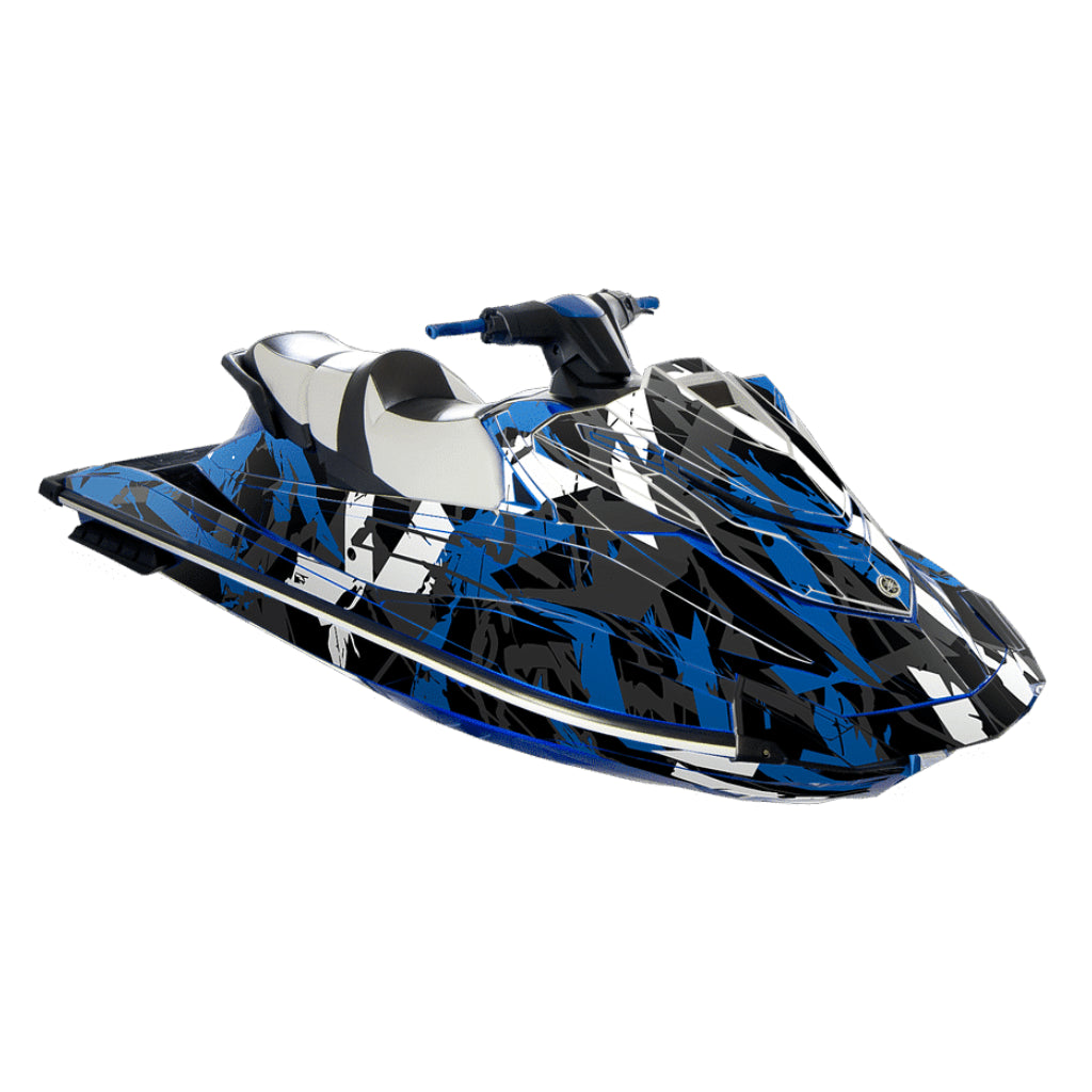 Jet ski wrap for Yamaha GP1800 with the Free to ride pattern in blue