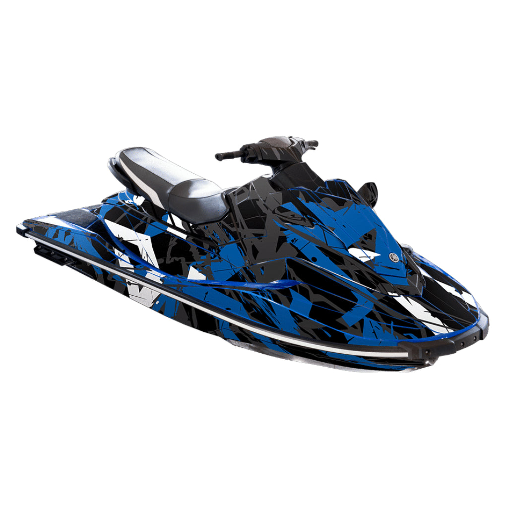 Jet ski wrap for Yamaha EX/EXR with the Free to ride pattern in blue
